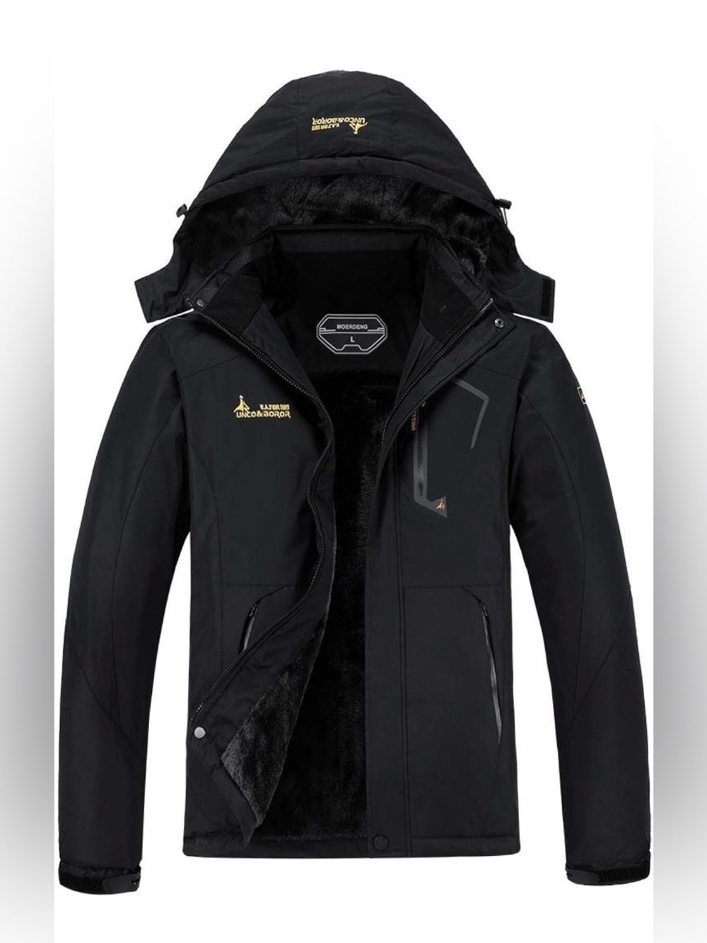 Moerdeng Men's medium Snow Jacket in black